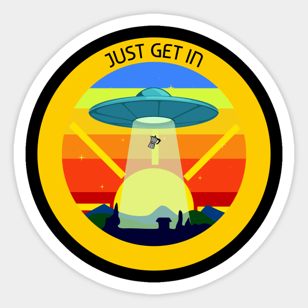 Get In Loser Alien Abduction Sticker by Z1